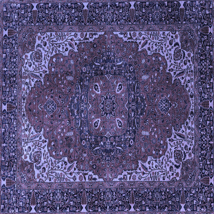 Square Machine Washable Persian Blue Traditional Rug, wshabs4164blu