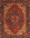 Machine Washable Abstract Red Rug, wshabs4164