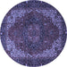 Round Persian Blue Traditional Rug, abs4164blu