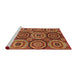 Sideview of Machine Washable Abstract Tomato Red Rug, wshabs4165