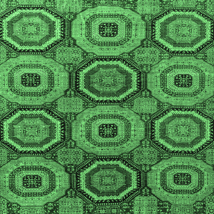 Square Machine Washable Abstract Emerald Green Modern Area Rugs, wshabs4165emgrn