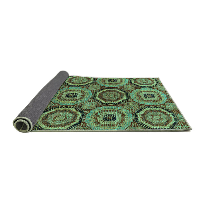 Sideview of Abstract Turquoise Modern Rug, abs4165turq