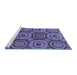 Sideview of Machine Washable Abstract Blue Modern Rug, wshabs4165blu