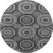 Round Machine Washable Abstract Gray Modern Rug, wshabs4165gry