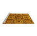 Sideview of Machine Washable Abstract Yellow Modern Rug, wshabs4165yw