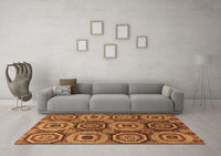 Machine Washable Abstract Brown Modern Rug, wshabs4165brn