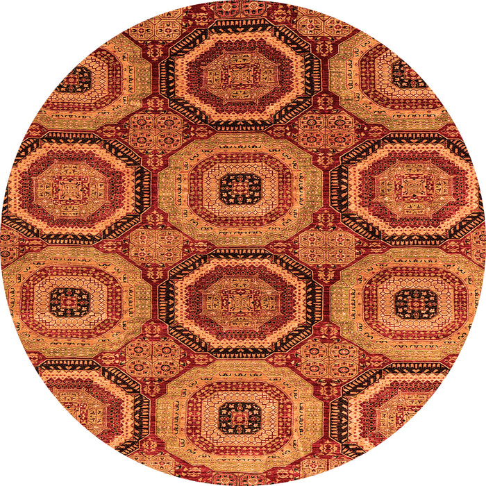 Round Abstract Orange Modern Rug, abs4165org