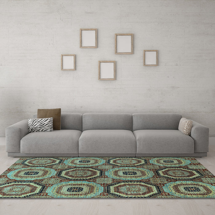 Machine Washable Abstract Light Blue Modern Rug in a Living Room, wshabs4165lblu