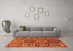 Machine Washable Abstract Orange Modern Area Rugs in a Living Room, wshabs4165org