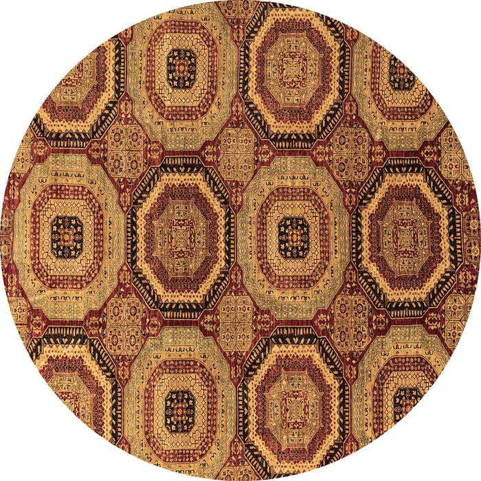 Round Abstract Brown Modern Rug, abs4165brn