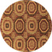 Round Abstract Brown Modern Rug, abs4165brn