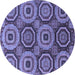 Round Abstract Blue Modern Rug, abs4165blu