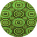 Round Machine Washable Abstract Green Modern Area Rugs, wshabs4165grn