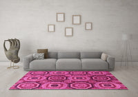 Machine Washable Abstract Pink Modern Rug, wshabs4165pnk