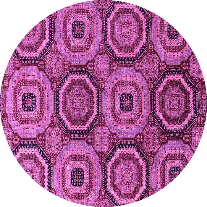 Round Abstract Purple Modern Rug, abs4165pur