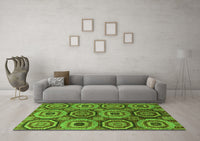 Machine Washable Abstract Green Modern Rug, wshabs4165grn