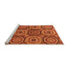 Sideview of Machine Washable Abstract Orange Modern Area Rugs, wshabs4165org