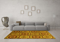 Machine Washable Abstract Yellow Modern Rug, wshabs4166yw