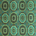 Square Abstract Turquoise Modern Rug, abs4166turq