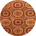 Round Abstract Orange Modern Rug, abs4166org