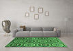 Machine Washable Abstract Emerald Green Modern Area Rugs in a Living Room,, wshabs4166emgrn