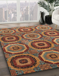 Abstract Saffron Red Modern Rug, abs4166