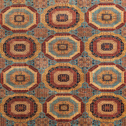 Square Machine Washable Abstract Saffron Red Rug, wshabs4166