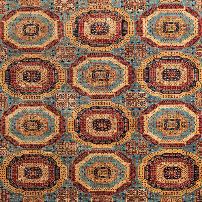 Square Machine Washable Abstract Saffron Red Rug, wshabs4166