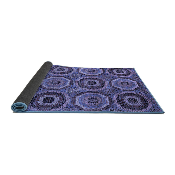 Sideview of Abstract Blue Modern Rug, abs4166blu