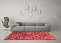 Machine Washable Abstract Red Modern Rug, wshabs4166red