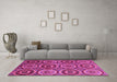 Machine Washable Abstract Pink Modern Rug in a Living Room, wshabs4166pnk