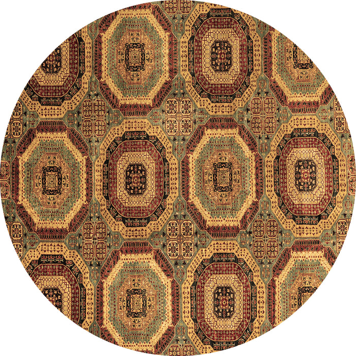 Round Abstract Brown Modern Rug, abs4166brn