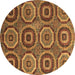 Round Abstract Brown Modern Rug, abs4166brn