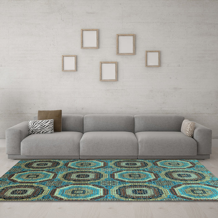 Machine Washable Abstract Light Blue Modern Rug in a Living Room, wshabs4166lblu