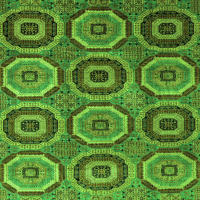 Square Abstract Green Modern Rug, abs4166grn