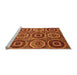 Sideview of Machine Washable Abstract Orange Modern Area Rugs, wshabs4166org