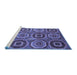 Sideview of Machine Washable Abstract Blue Modern Rug, wshabs4166blu