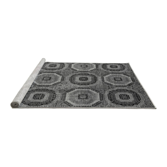 Sideview of Machine Washable Abstract Gray Modern Rug, wshabs4166gry