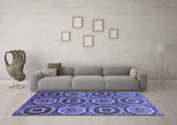 Machine Washable Abstract Blue Modern Rug, wshabs4166blu