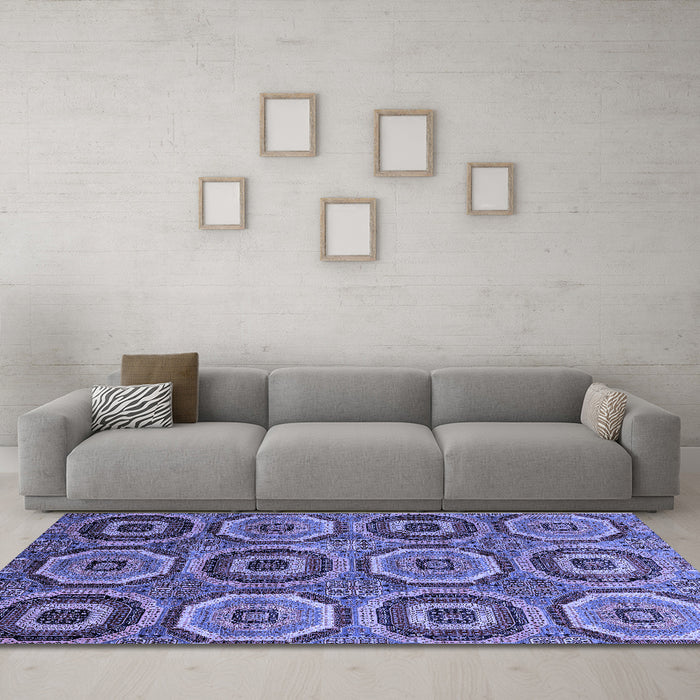 Machine Washable Abstract Blue Modern Rug in a Living Room, wshabs4166blu
