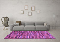 Machine Washable Abstract Purple Modern Rug, wshabs4166pur