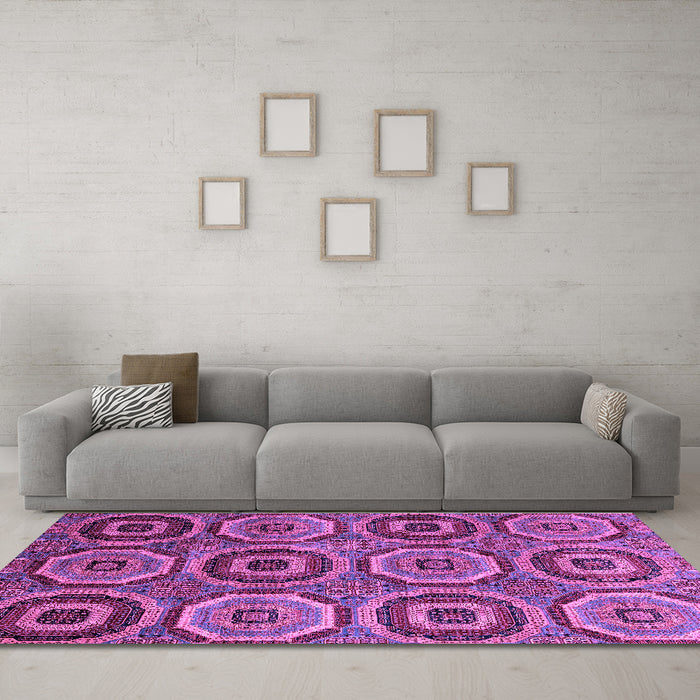 Machine Washable Abstract Purple Modern Area Rugs in a Living Room, wshabs4166pur