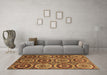 Machine Washable Abstract Brown Modern Rug in a Living Room,, wshabs4166brn