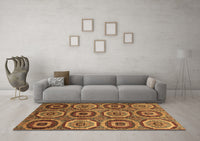 Machine Washable Abstract Brown Modern Rug, wshabs4166brn