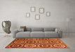 Machine Washable Abstract Orange Modern Area Rugs in a Living Room, wshabs4166org