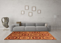 Machine Washable Abstract Orange Modern Rug, wshabs4166org