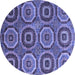 Round Abstract Blue Modern Rug, abs4166blu