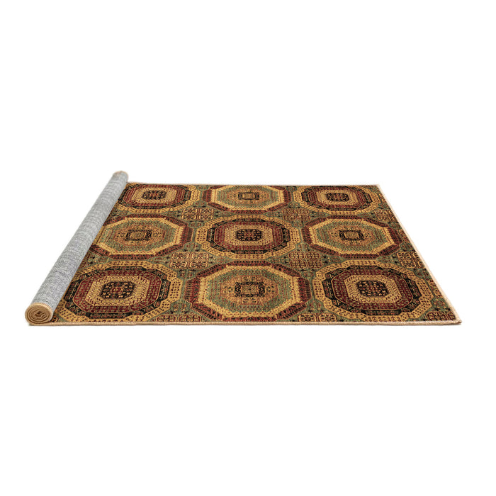 Sideview of Machine Washable Abstract Brown Modern Rug, wshabs4166brn