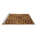 Sideview of Machine Washable Abstract Brown Modern Rug, wshabs4166brn