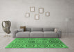 Machine Washable Abstract Emerald Green Modern Area Rugs in a Living Room,, wshabs4167emgrn